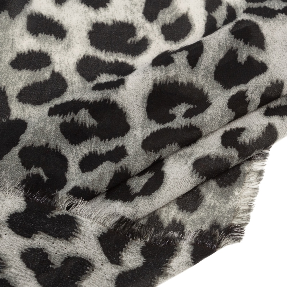 Шифон  леопард принт 45540 (2, серый)