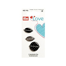 Эмблемы Handmade Prym Love, металл/пластик, серый, упак./3 шт., Prym