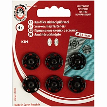 Кнопка пришивная KOH-I-NOOR №6 металл 16 мм ( уп=6шт) (черный)