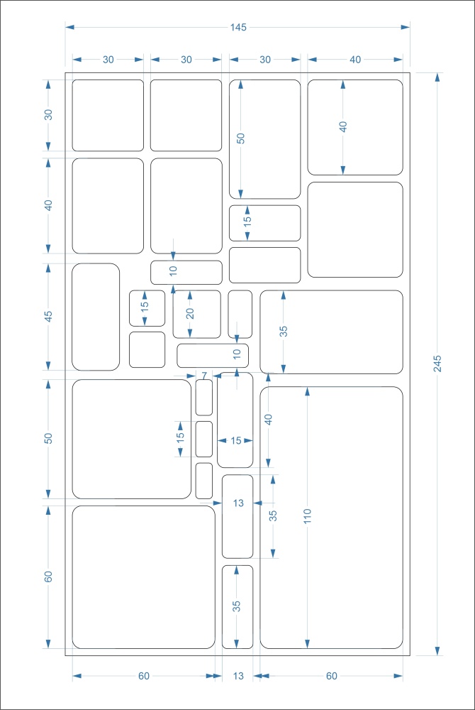 Заплатка самоклеющаяся квадраты, прямоугольники (ткань) 145х245мм (т.синий2)