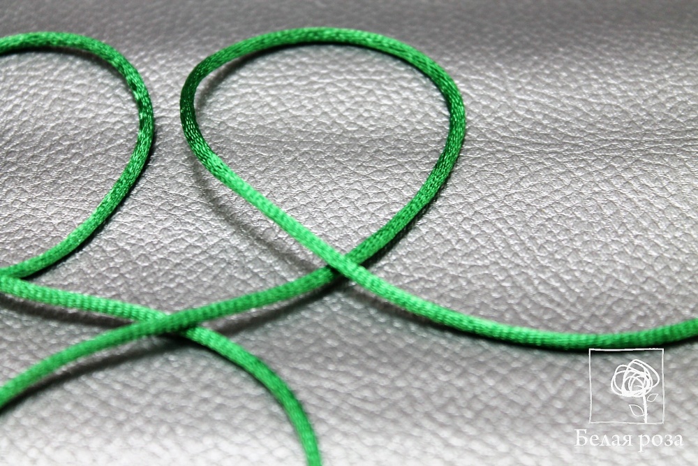 Шнур атласный (для воздушных петель), 2 мм (9, зеленый)