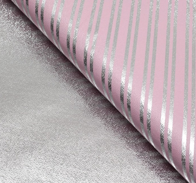 Плёнка с металлизированная "Диагонали", цвет розовый, 50х70 см