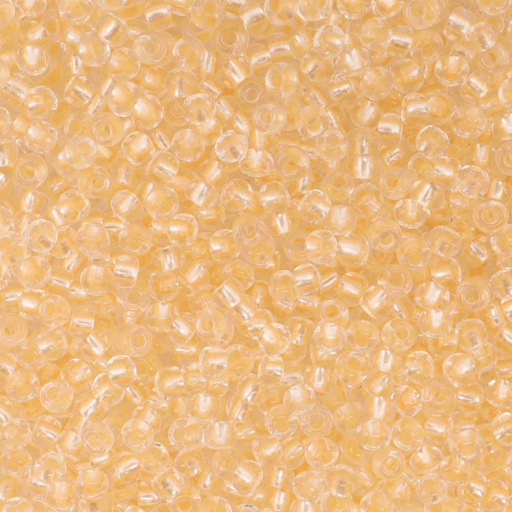 Бисер Preciosa 10/0 ~5гр  (38292, прозрачный, оранжевая перламутровая линия внутри)