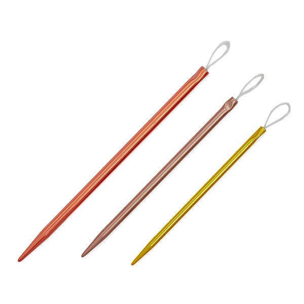 Иглы для вязанных изделий с нейлоновой петлей, размер 2,25-3,25, цветные, алюм., 3 шт PONY