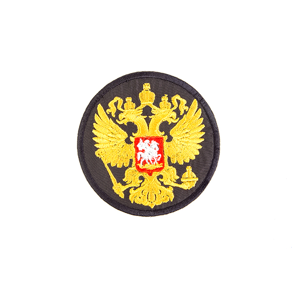 Аппликация Герб Россия 70×70 мм (1, черный)
