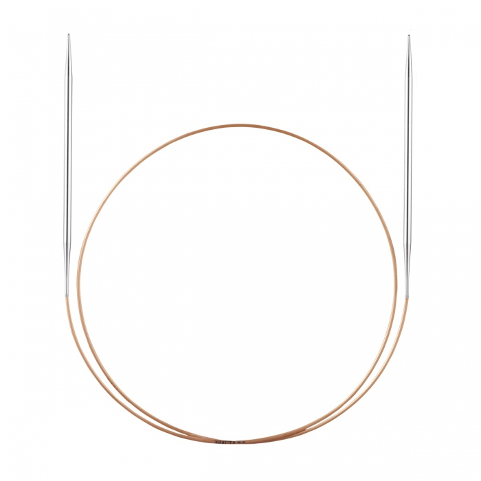 Спицы Addi, круговые, экстратонкие, из никелированной латуни №1,5, 60 см	 