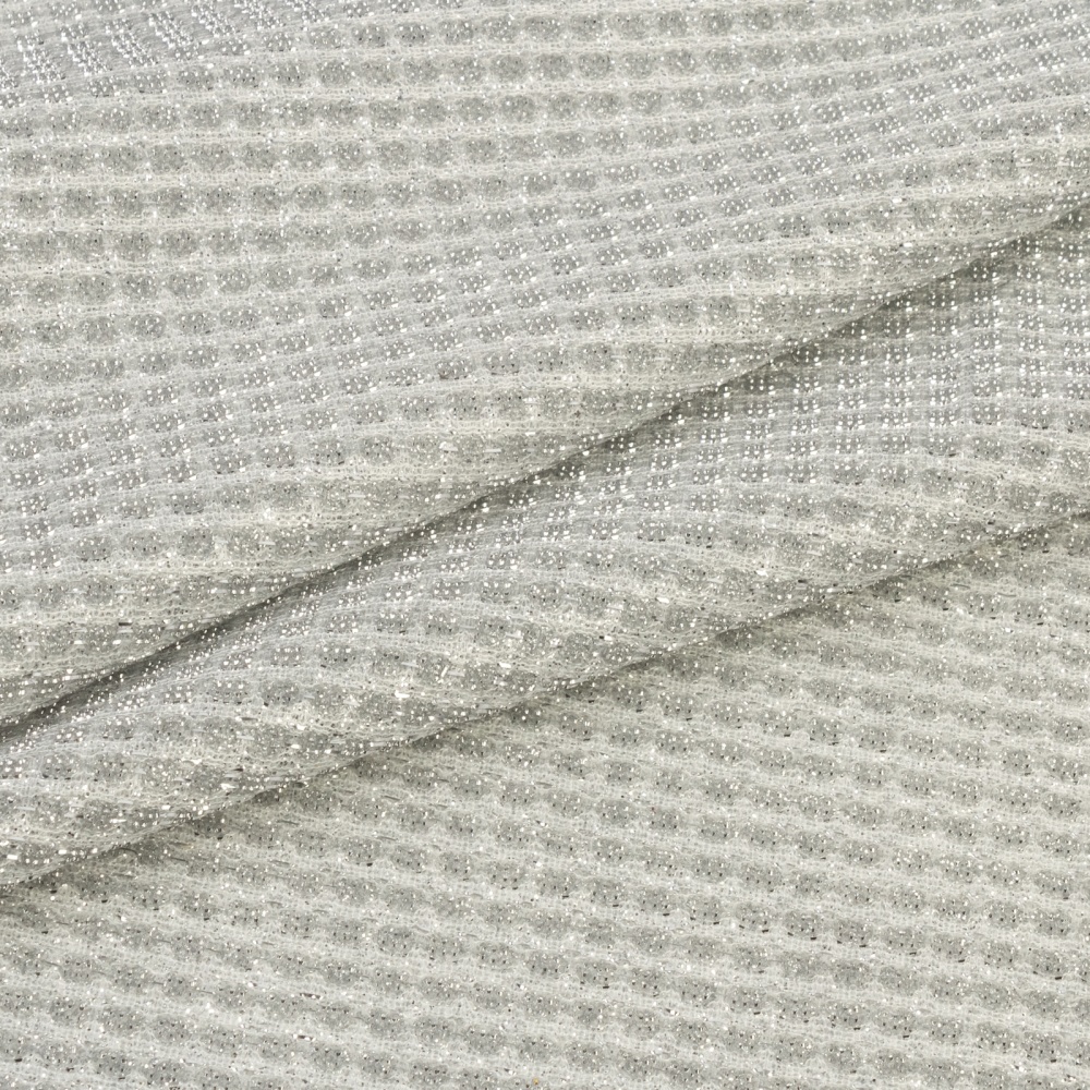 Декоративная ткань песок с глиттером 43738 (2, серебро)