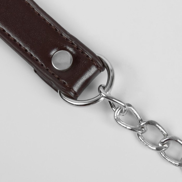 Ручка для сумки с цепочками и карабинами 120×1,8см, коричневый