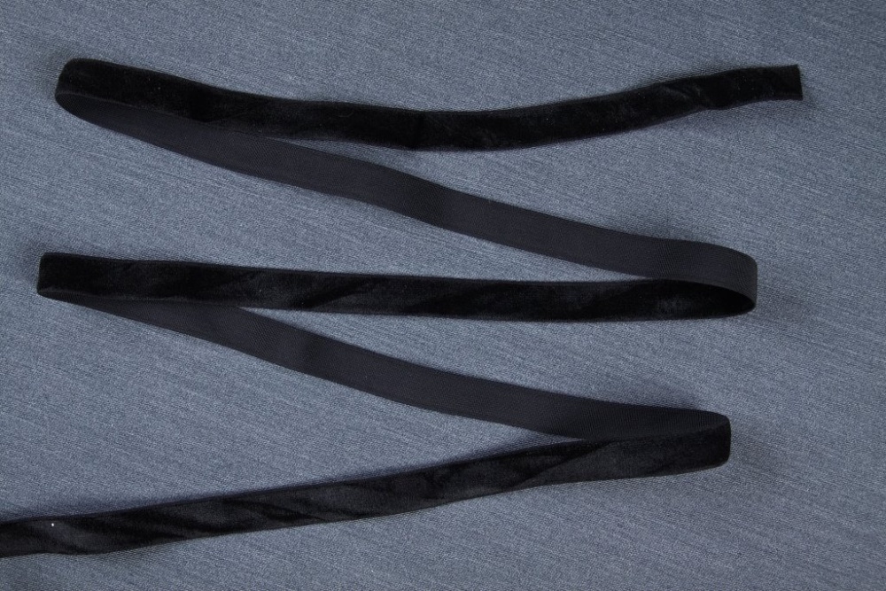 Лента бархатная стрейч 10 мм (1, черный)
