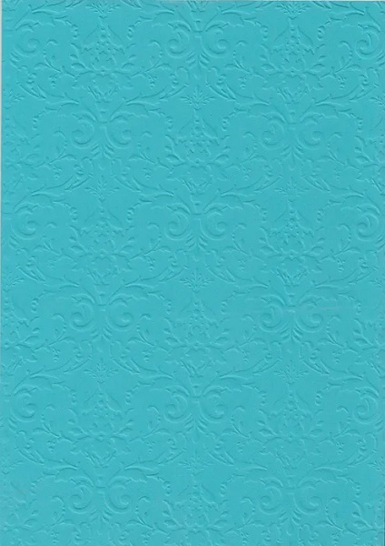 Бумага с рельефным рисунком "Дамасский узор" цвет Ярко-голубой комплект 3 листа.