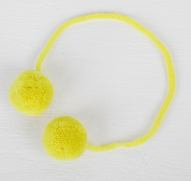 Декоративный элемент на верёвочке 2 шарика, d= 3 см (2, желтый)