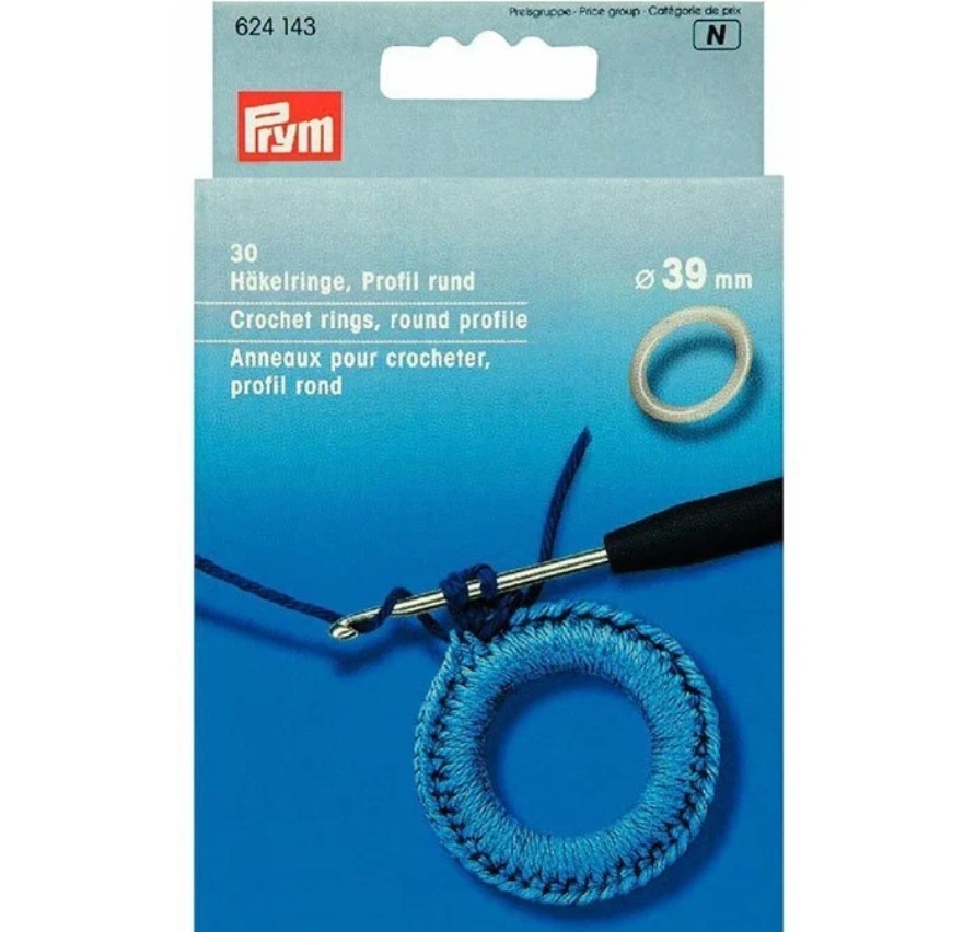 Кольца для обвязывания крючком, круглые, пластик, 39 мм, Prym 