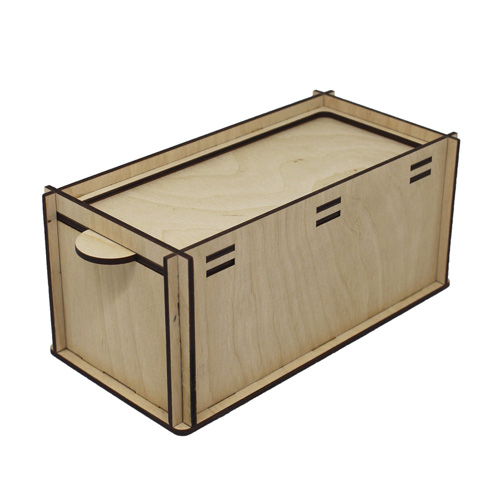 Деревянная заготовка коробочка-пенал для мелочей с выдвижной крышкой 17,5*8,5*8 см, Астра 