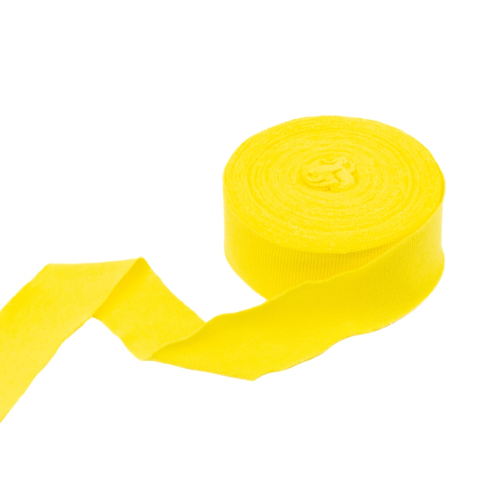 Лента окантовочная 35 мм Бейка трикотажная (рибана) 95% хлопок, 5% эластан 10 м  (015, желтый)