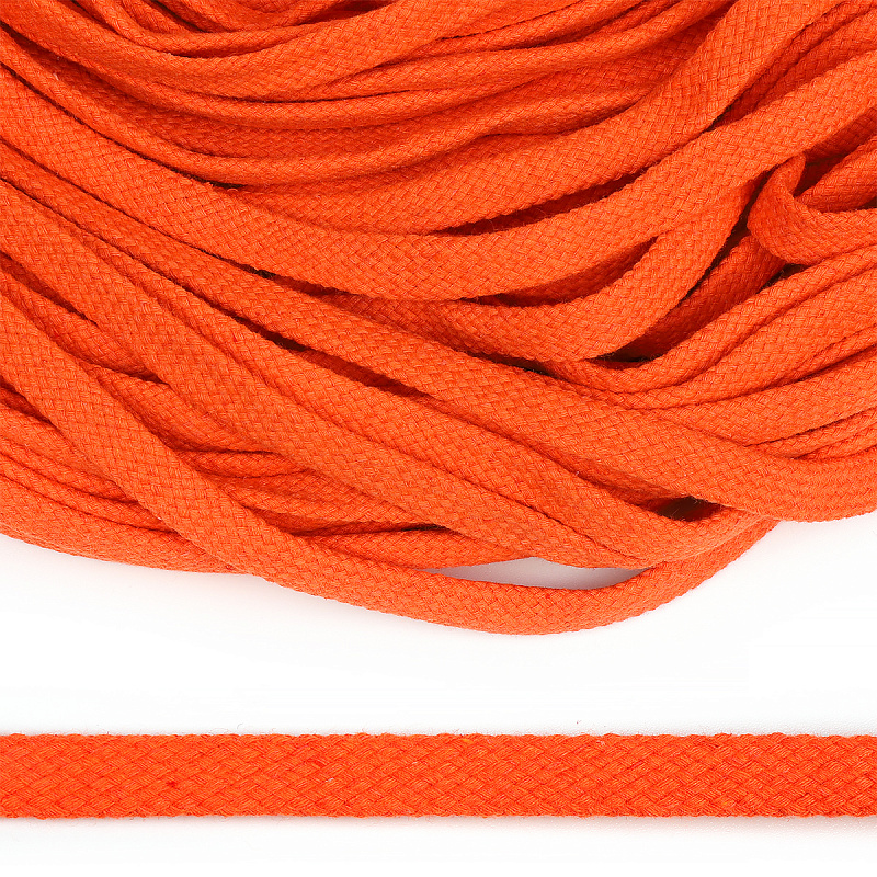 Шнур плоский 12мм х/б турецкое плетение  (008, оранжевый)