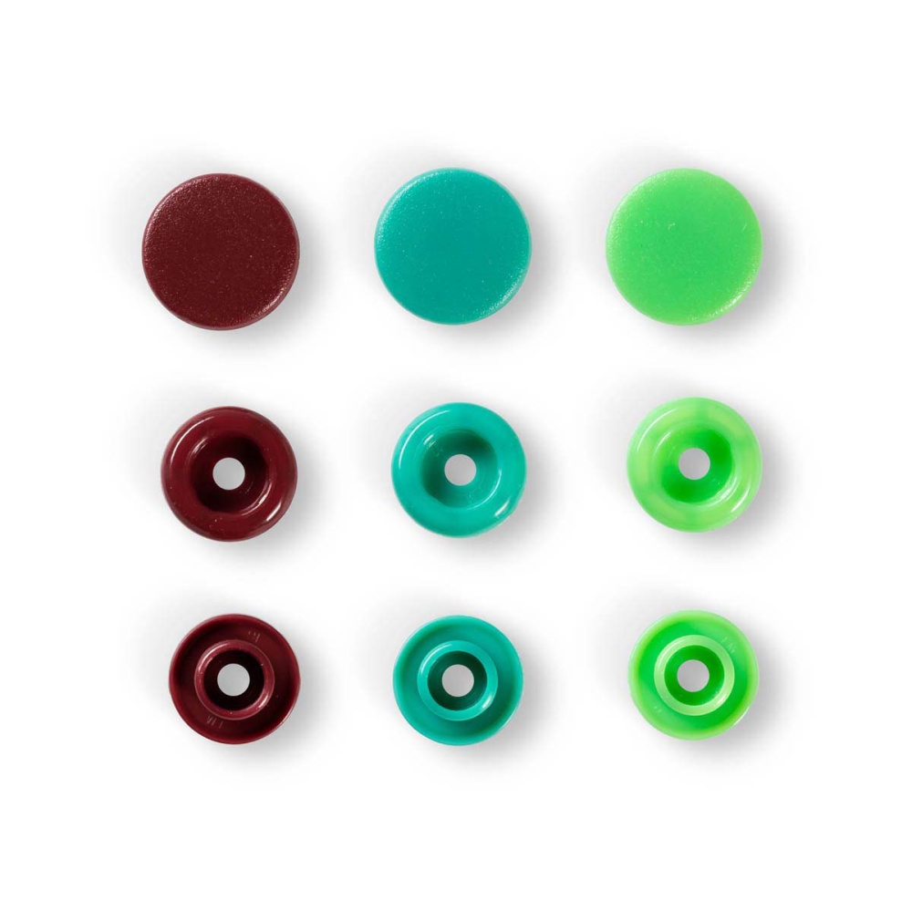 Кнопки Color Snaps PrymLove 12мм зеленый/коричневый 30шт