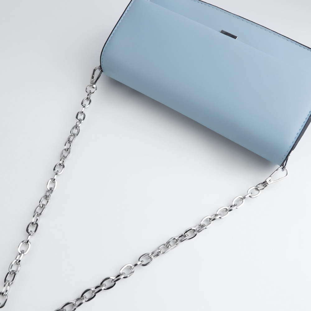 Цепочка для сумки, с карабинами, 14 × 10 мм, 60 см, цвет серебряный