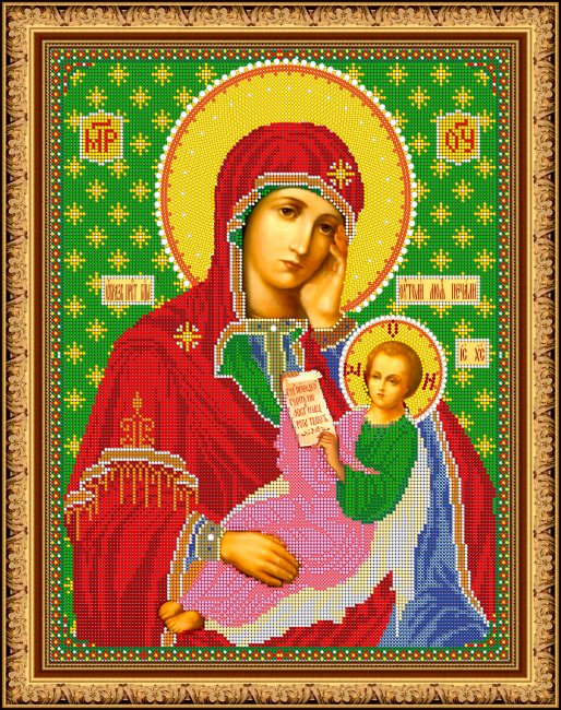 Рисунок на ткани для вышивания бисером «Прсв. Богородица Утоли мои печали» 30*38см 