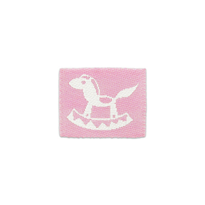 Нашивка Лошадка пришивная, 100% п/э, 16х20мм цв. розовый