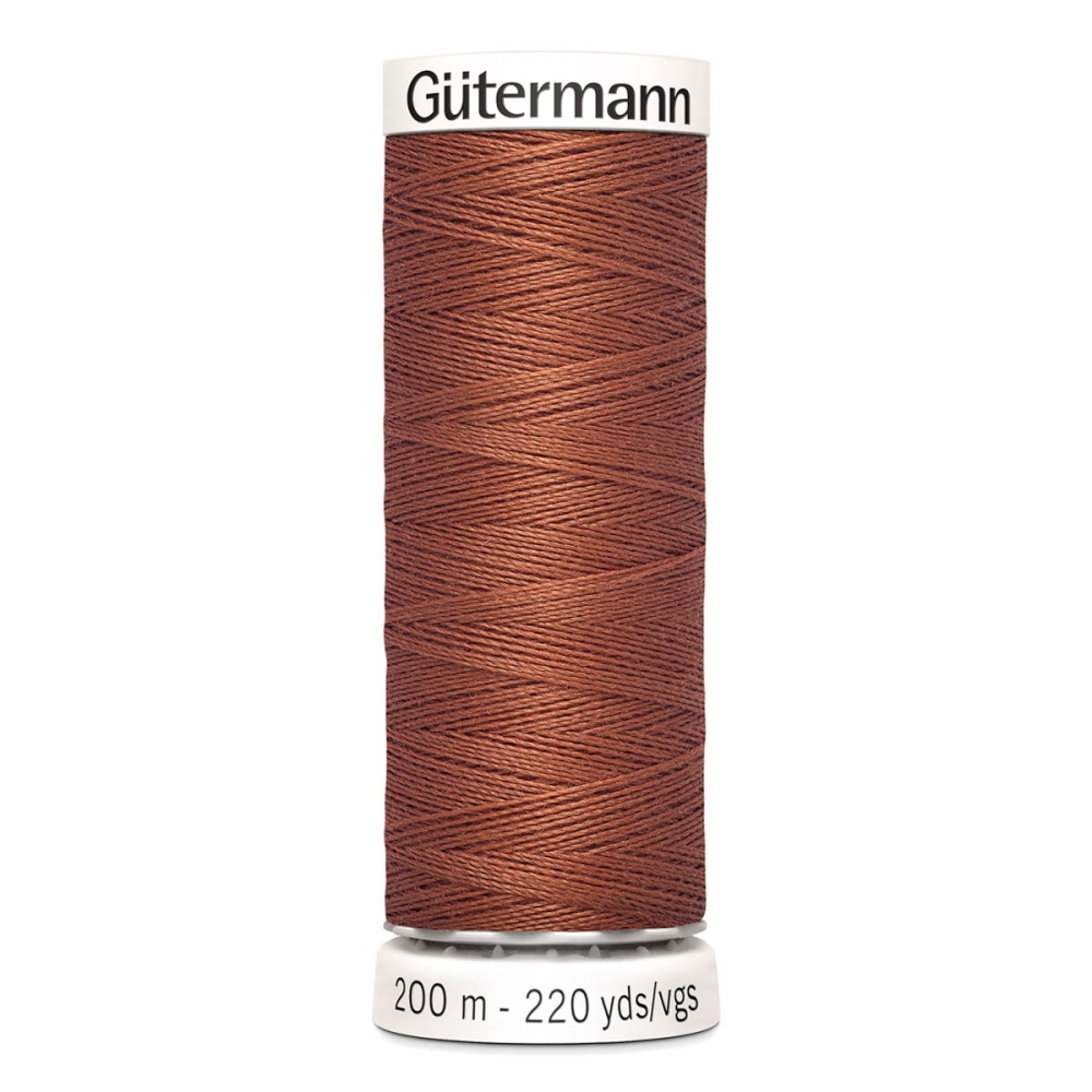 Нить Sew-All 100/200 м для всех материалов, 100% полиэстер Gutermann (847, коричневый с розовым)