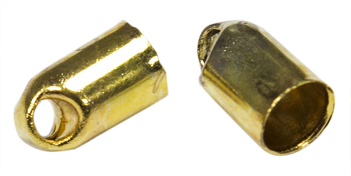 Концевик металлизированный круг с отверстиеем 7х4мм золото (уп=5шт)