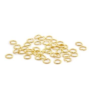 Кольцо соединительное 0,9*6мм, 50шт/упак, Астра (яркое золото)