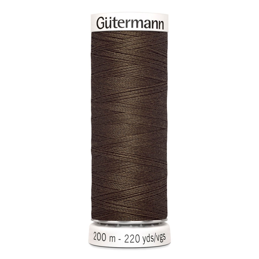 Нить Sew-All 100/200 м для всех материалов, 100% полиэстер Gutermann (222, т.коричневый)