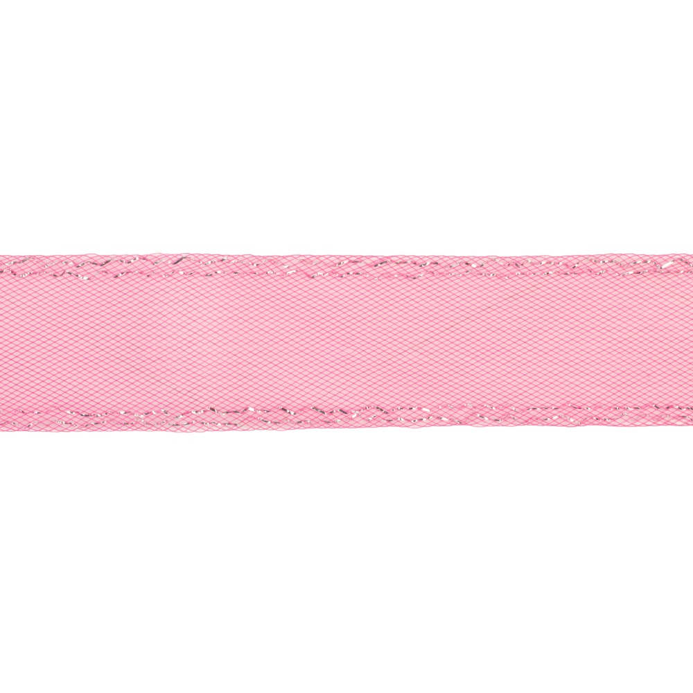 Кринолин сетка  люрексом 6 см (7, розовый)