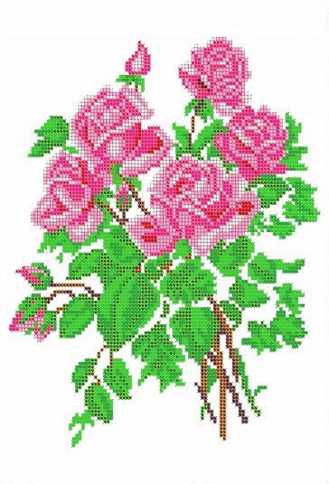 Рисунок на канве для вышивания крестом "Букет роз" МК-040 15*18,5см