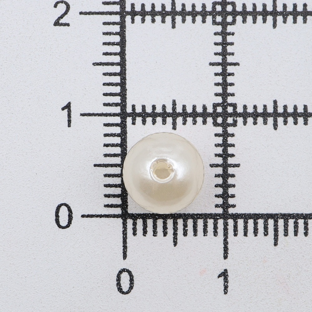 Бусины круглые, пластик, 8 мм, упак./25 гр., 'Астра' (004, топленое молоко)