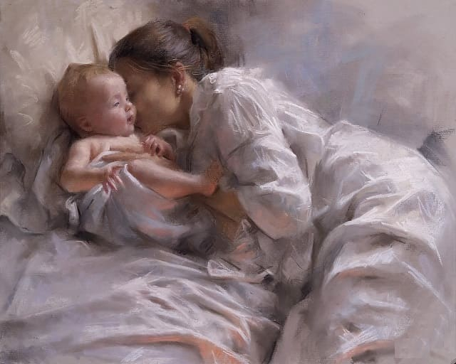 Картина по номерам 40х50 см. VA-1614 Мать с ребенком
