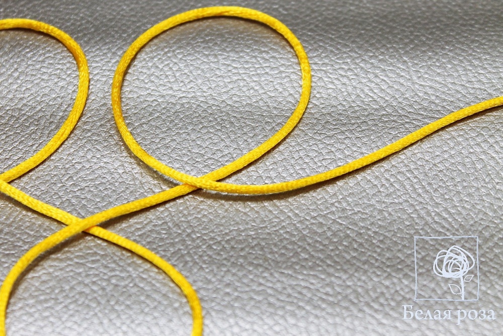Шнур атласный (для воздушных петель), 2 мм (6, желтый)