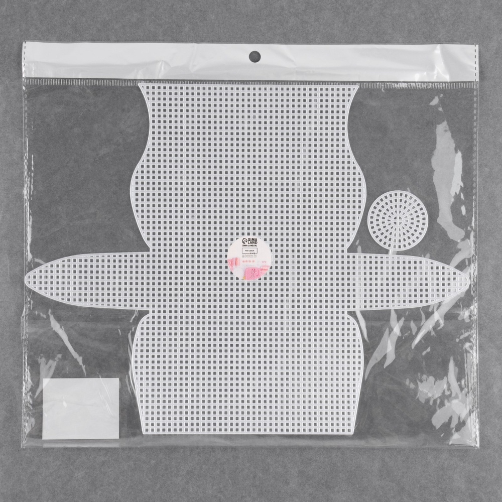 Канва-основа для вышивания сумки, пластиковая, 23x29 см, 1,5×1,5 мм белая