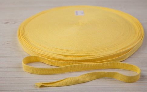 Лента киперная х/б 10мм цветная  (44, бледно-желтый)