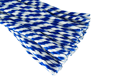Проволока синельная, спираль двухцв., 6*300мм (20шт) (28411, белый/синий)