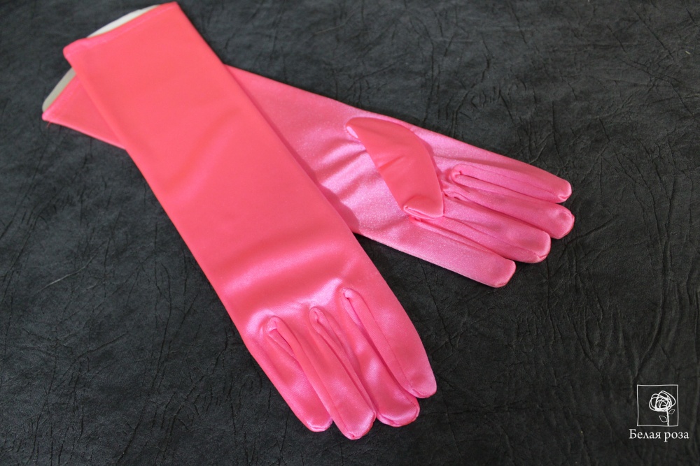 Перчатки атласные (розовый)