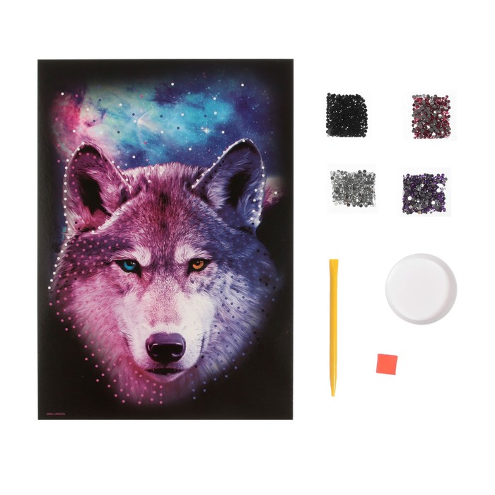 Алмазная мозаика «Взгляд волка», 32 х 22 см