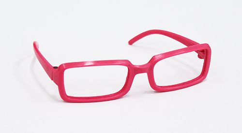 Очки без стекла прямоугольные 8см пластик (1, розовый)