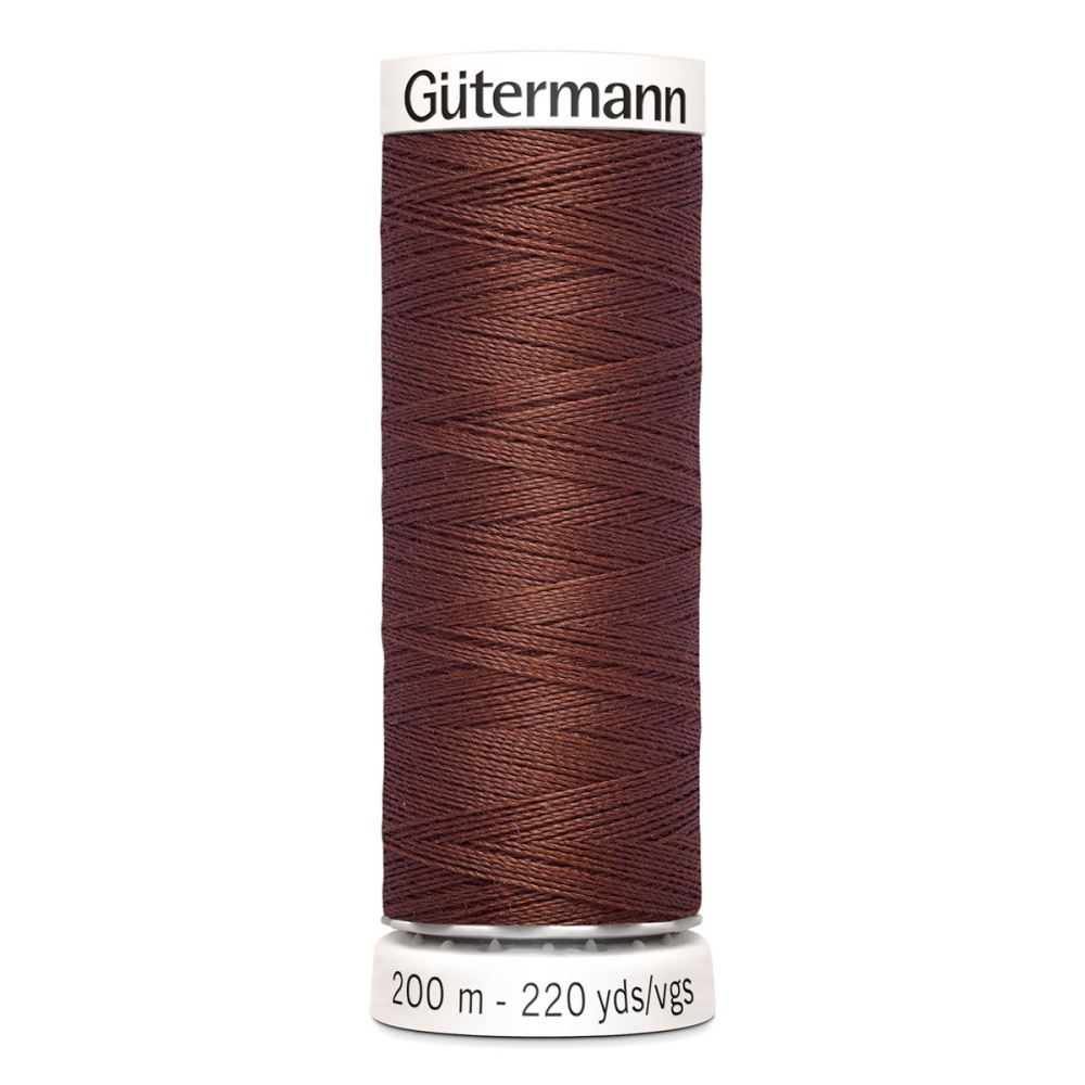 Нить Sew-All 100/200 м для всех материалов, 100% полиэстер Gutermann (478, красно-коричневый)