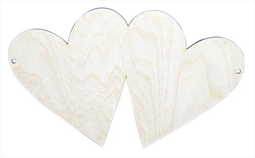 Деревянная заготовка панно '2 сердечка', 25 см, 'Астра' 