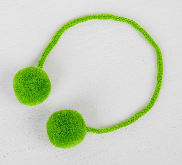 Декоративный элемент на верёвочке 2 шарика, d= 3 см (3, зеленый)