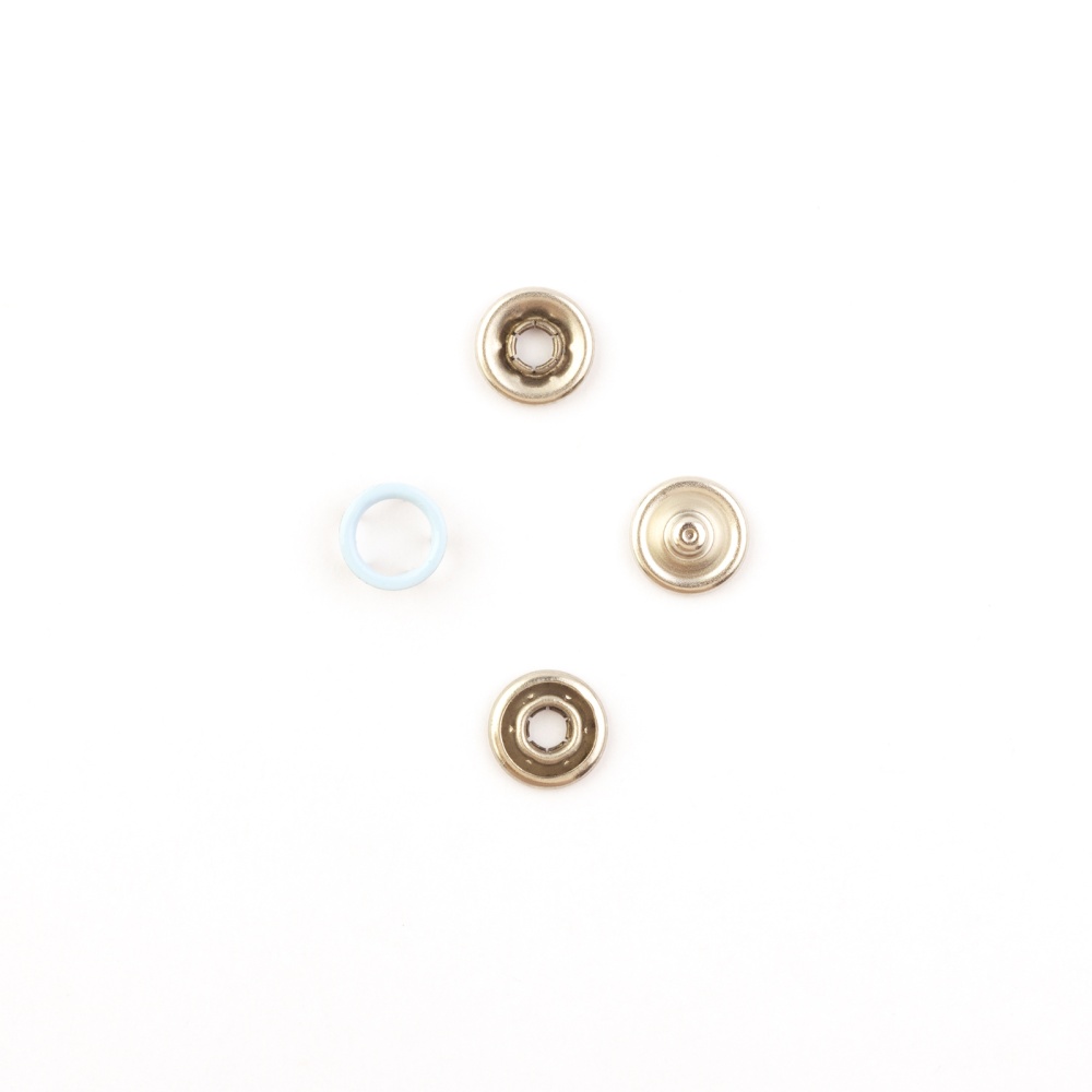 Кнопка из 4 частей кольцо 7,5мм (уп=10шт) (голубой)