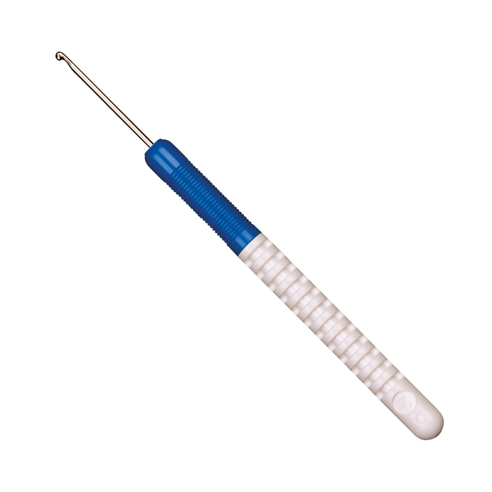 Крючок вязальный Addi с пластиковой ручкой, №2, 15 см