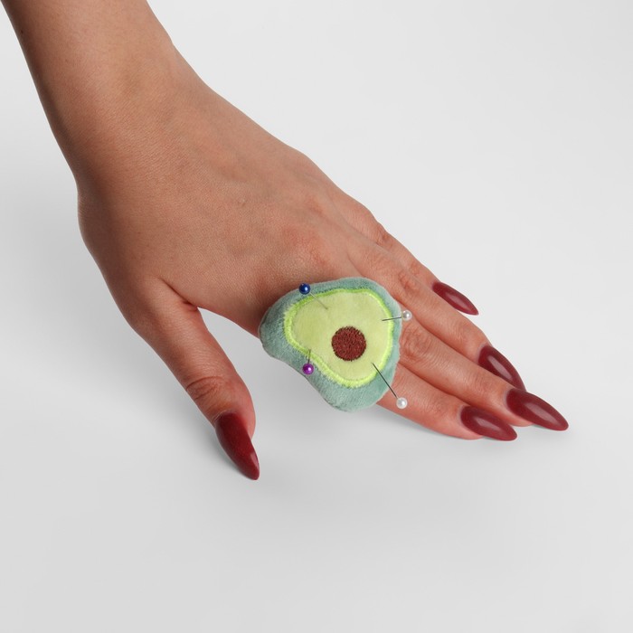 Игольница-кольцо «Авокадо», 5×4,5×4 см, цвет зелёный