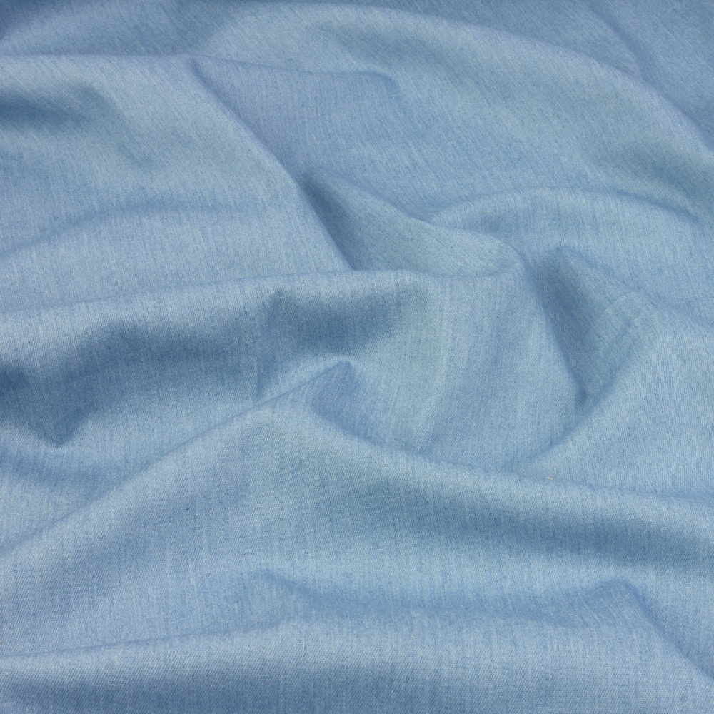 Джинса рубашечная стрейч однотонная 41171 (1, голубой)