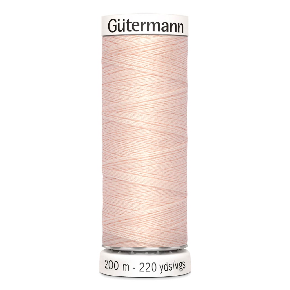 Нить Sew-All 100/200 м для всех материалов, 100% полиэстер Gutermann (210, персиковый)