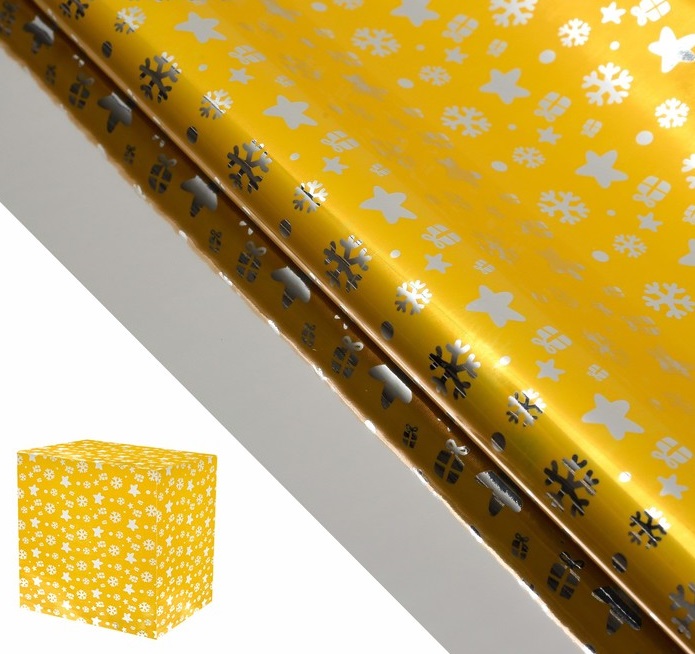 Пленка металлизированная "Снегопад",  цвет золотой, 50х70 см