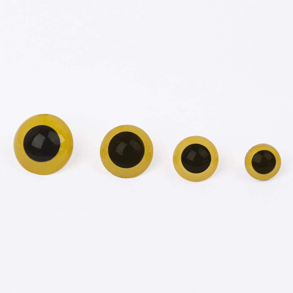 Глазки круглые винтовые с заглушками 30мм  (уп 2шт) (желтый)