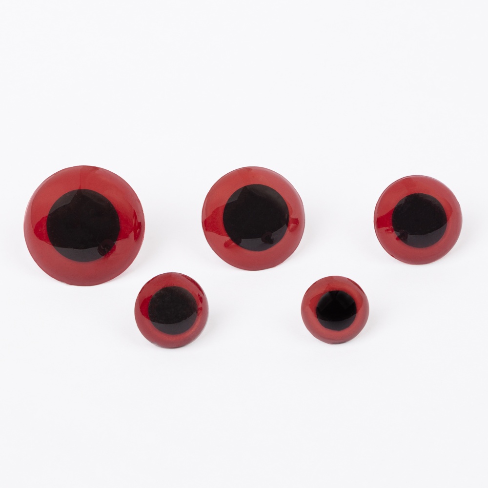 Глазки круглые винтовые с заглушками 30мм  (уп 2шт) (красный)
