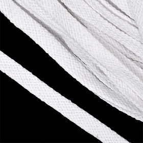 Шнур плоский 12мм х/б турецкое плетение  (001, отбелка)